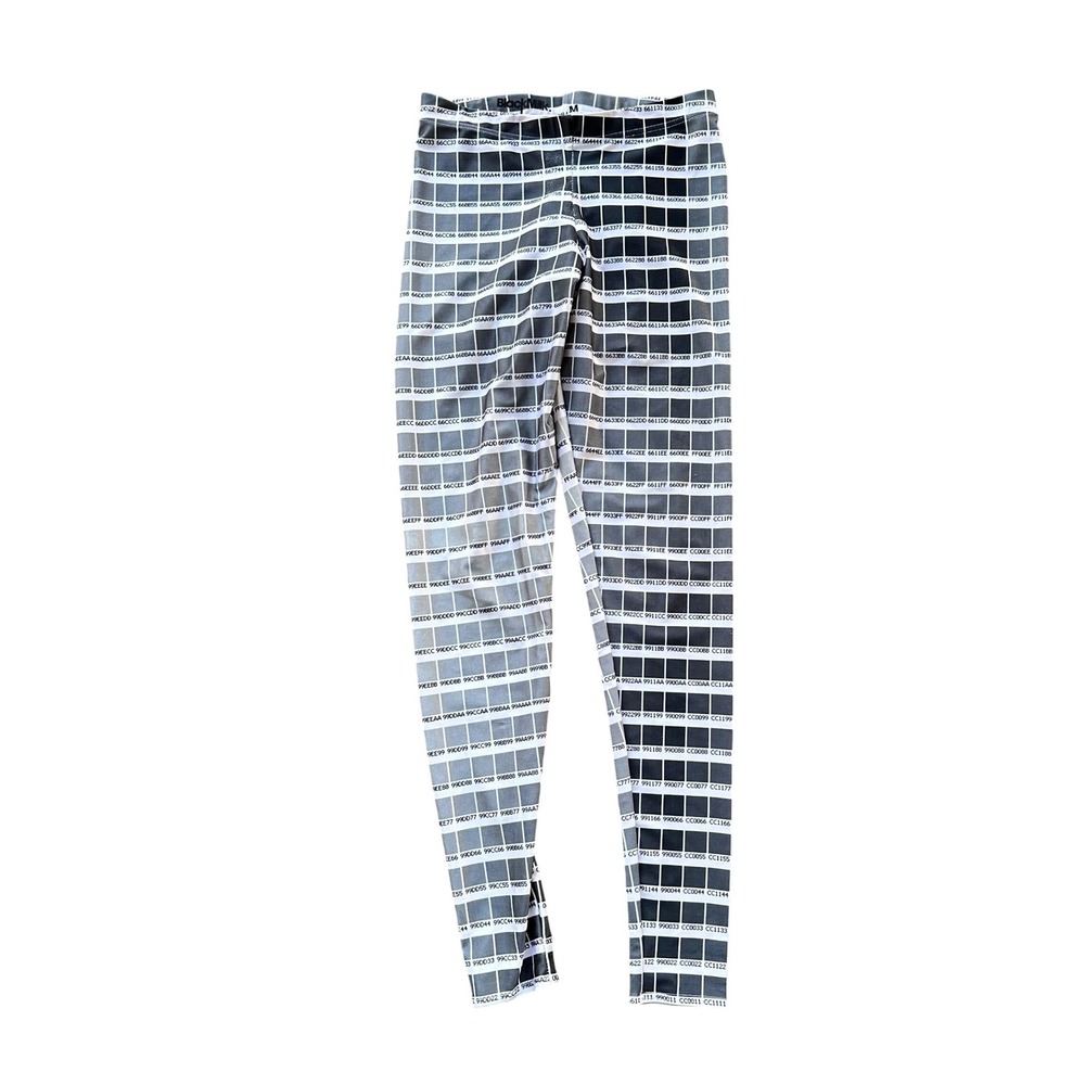 BlackMilk Grayscale Hex Code Color Swatch Leggings Womens Size M Gray Black